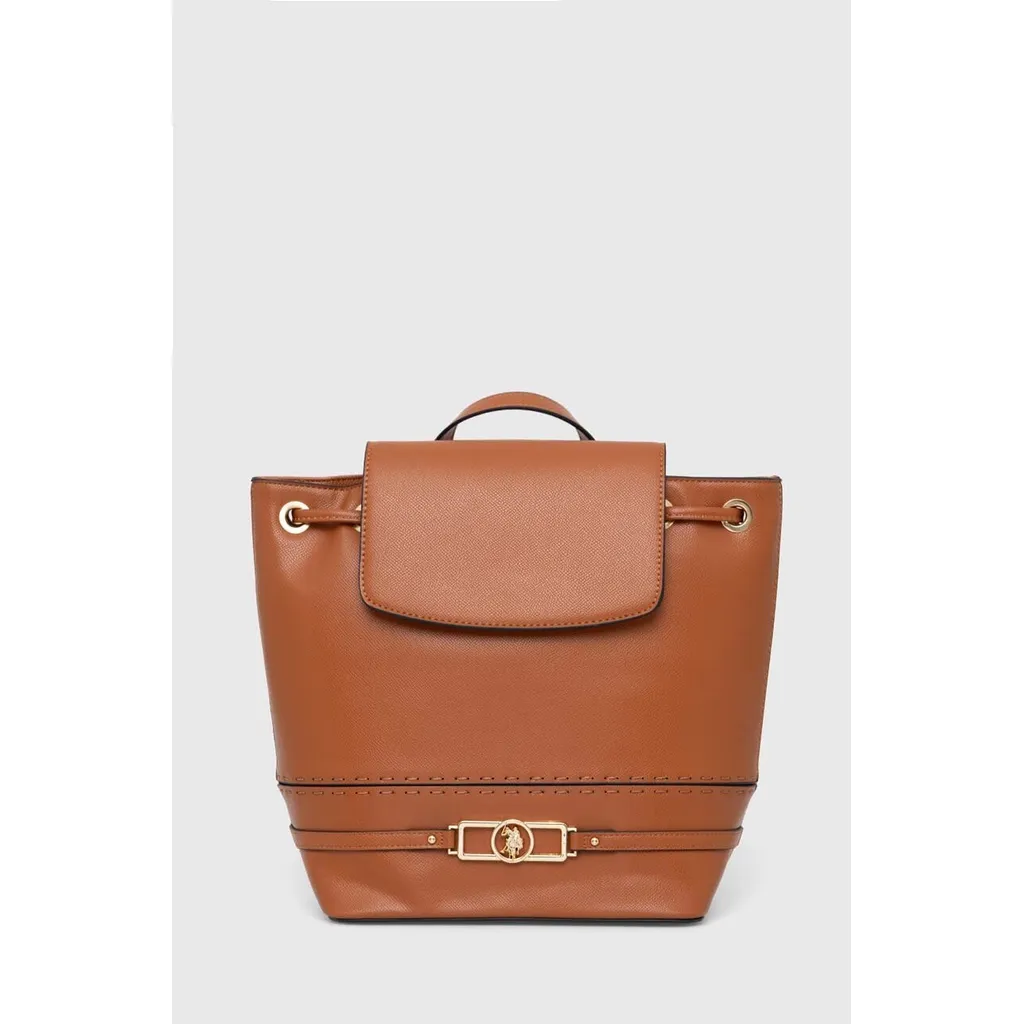 001_2025_0035 U.S. Polo Assn. Structured Backpack - Cognac - الصورة 1