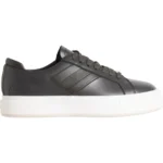 Calvin Klein BASKET CUPS LACE UP LOGO TAPE Grey Women's Casual Athletic Shoes