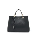 Emporio Armani Medium Grain-leather Tote Bag - Black