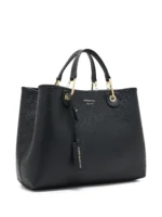 Emporio Armani Medium Grain-leather Tote Bag - Black - Image 3