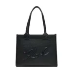 K/Skuare Tote Bag in Grained Faux Leather - Black