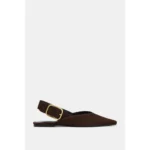SUEDE SLINGBACK SHOES - brown