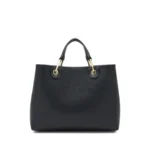 ⁦Medium Grainy Leather Handbag - Black⁩ - الصورة ⁦2⁩
