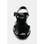 ZARA FLAT CAGE SANDALS - Black - Image 2
