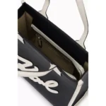 K/Skuare Tote Bag in Grained Faux Leather - Black/Creme - Image 4