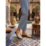 Metallic Gold Cage Sandals