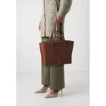 Pinko Women's Carrie Shopper Big Bottled Leather Bag, 37 - Brown