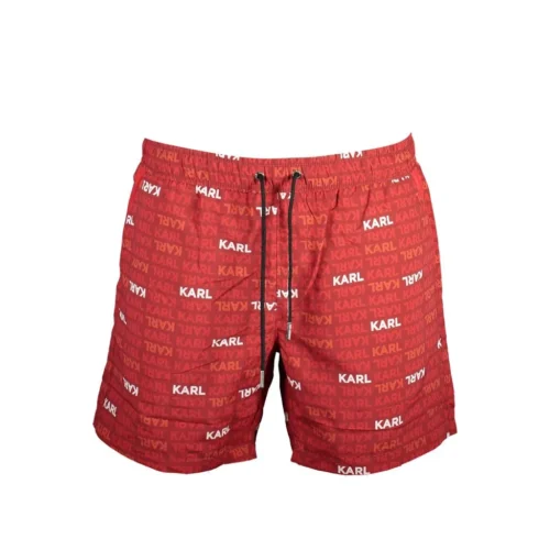 Karl Lagerfeld Rosso Polyester Men Swim Boxer