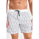 Karl Lagerfeld Ikonik All-Over-Print Board Shorts - White