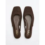 Chocolate Brown Mesh Flats - Image 2