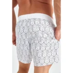 Karl Lagerfeld Ikonik All-Over-Print Board Shorts - White - Image 2