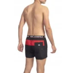 ⁦Karl Lagerfild Swimshorts - Black / Red⁩ - الصورة ⁦3⁩